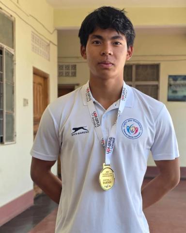 Mr. Sarungbam Athouba Meitei (BPES 5th Semester) secured 19th position in the 25th Asian Triathlon Junior & U23 Championships held in Aqaba, Jordan